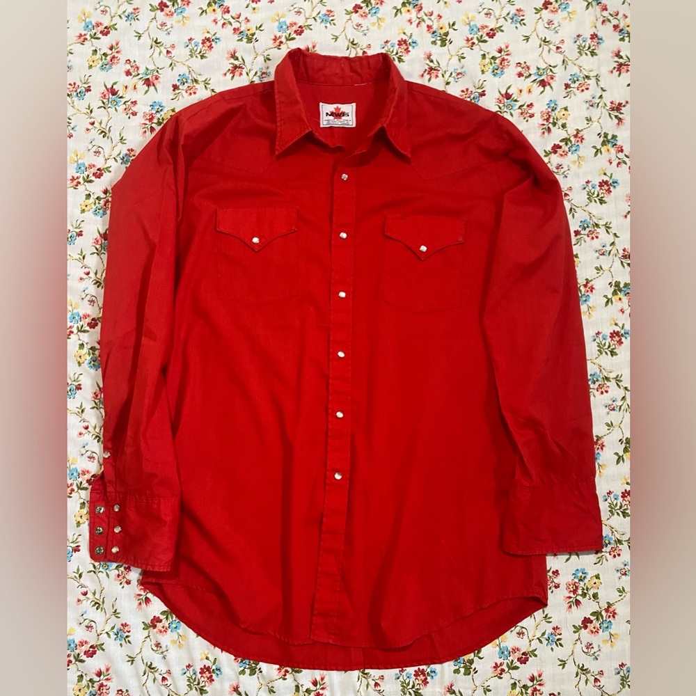 Vintage MWG red Pearl snap sizeL/XL Burt Reynolds!